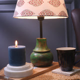 Green Sphere Shaped Lamp With White Printed Shade