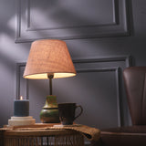 Green Sphere Shaped Lamp With Beige Shade