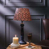 Vintage Blue Lamp With Traditional Black Shade
