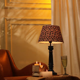 Vintage Blue Lamp With Traditional Black Shade