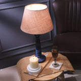 Vintage Blue Lamp With White Shade