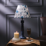 Vintage Blue Lamp With Blue Floral Shade