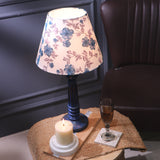 Vintage Blue Lamp With Blue Floral Shade