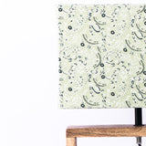 Brown Cuboid Lamp With Pastel Green Shade