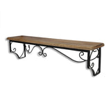 Wooden Shelf With Iron Frame