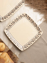 Ceramic Oblong Tribal Art Dinner Plate- Set Of 2