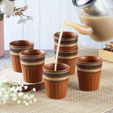 Ceramic Handpainted Kullad- Brown (Set of 6)
