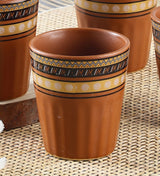 Ceramic Handpainted Kullad- Brown (Set of 6)