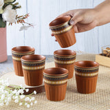 Ceramic Handpainted Kullad- Brown (Set of 6)