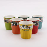 Ceramic Rainbow Elephant Kullad - Set of 6