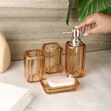 Acrylic Bath Accessory Set- Gold
