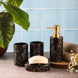 Ceramic Abstract Bath Accessory Set- Black