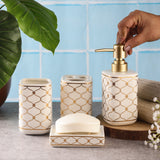 Ceramic Mesh Bath Accessory Set- White