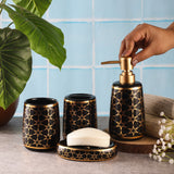 Ceramic Star Bath Accessory Set- Black