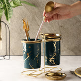 Gold Marble Multi Utility Holder- Green