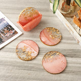 Gold Foil Coaster- Pink (Set of 4)