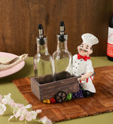 Ceramic Carrier Chef Condiment Set
