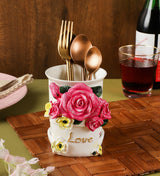 Ceramic Rose Multi Utility Holder
