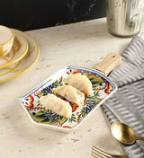 Bloom Platter With Handle- Blue