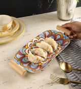 Mandala Ceramic Platter- Blue