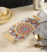 Mandala Ceramic Platter- Blue