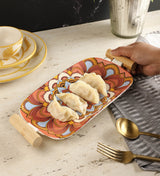 Mandala Ceramic Platter- Orange
