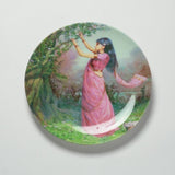 Pink Saree Lady Wall Plate