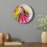 Colourfull Folk Lady Wall Plate