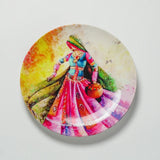 Colourfull Folk Lady Wall Plate