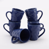 Ceramic Flowy Blue Mug Set Of 6