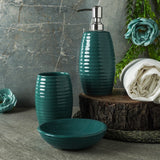 Ceramic Green Ribbed Bath Accessory