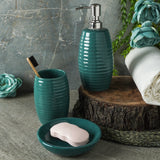 Ceramic Green Ribbed Bath Accessory