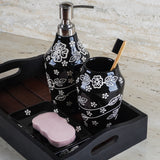 Ceramic Monochrome Blossom Bath Accessory