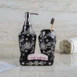 Ceramic Monochrome Blossom Bath Accessory
