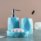 Ceramic Blue Geometric Bath Accessory