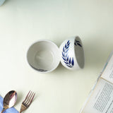 Blue Leaf Ceramic Bowl- Set of 2