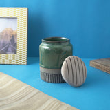Ceramic Semi-Glazed Storage Jar- Small (Green)