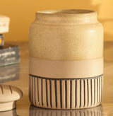 Ceramic Semi-Glazed Storage Jar- Small (Off-White)