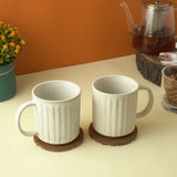 White Striped Ceramic Coffee Mug