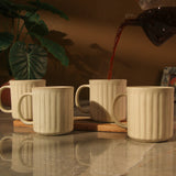 White Striped Ceramic Coffee Mug