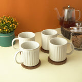 White Striped Ceramic Coffee Mug