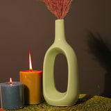 Hollow Glossy Ceramic Vase- Light Green