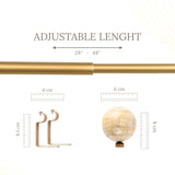 Tesla Mother Of Pearl Extendable Curtain Rod Beige 25MM (Hardware Included)