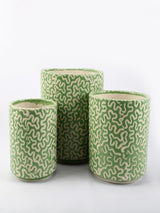 Ceramic Labyrinth Planter- Sage (Set of 3)