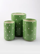 Ceramic Polka Dot Planter- Sage