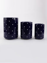 Ceramic Folk Art Planter- Blue