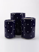 Ceramic Polka Dot Planter- Blue