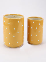 Ceramic Polka Dot Planter- Yellow (Set of 2)