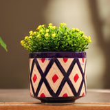 Boho Ceramic Planter- Blue