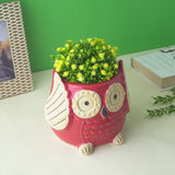Ceramic Owl Planter- Red